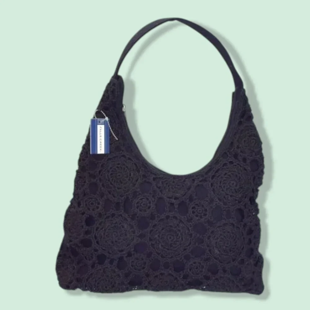 NWT Falls Creek Crochet Front Hobo Bag Purse